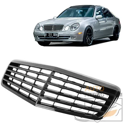 For 2007-2009 Mercedes W211 E320 E500 Black E63AMG Style Front Hood Grille Grill • $77.98