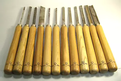 Set Of 12 Vintage Buck Brothers 16  Wood Working Tools Lathe Wood Carving Chisel • $100