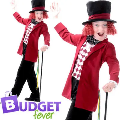 Victorian Mad Hatter Boys Fancy Dress Wonderland Fairytale Book Day Kids Costume • £2.99