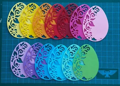 13 Intricate Easter Egg Card Topper Paper Die Cuts Spring Flowers Embellishment • £3.60