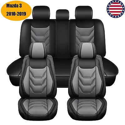 Luxury Car Seat Cover 5-sits Faux Leather Cushion Full Set For Mazda 3 2010-2019 • $124.80