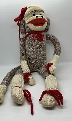 Vintage 1960s Sock Monkey Hand Sewn Large 18  Stuffed Plush Animal • $25