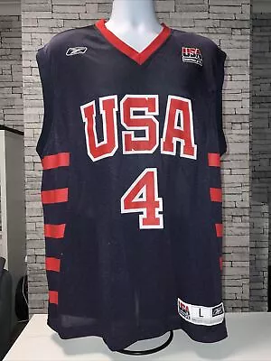 £24.95 • Buy Alan Iverson #4 Retro Reebok Team USA Jersey Size Large