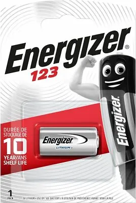 1 X ENERGIZER 123 CR123A EL123AP 3V Lithium Photo Battery Camera Long Expiry • £3.82