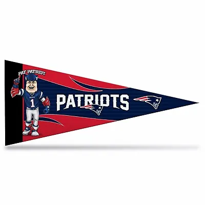 New England Patriots NFL Mascot Mini Pennant 9 X4  New Felt Made In USA  • $2.99