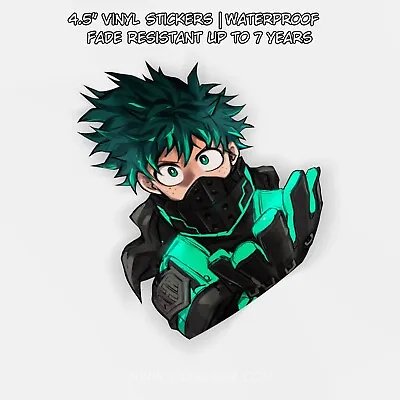 My Hero Academia -  Deku | Cute Anime JDM Vinyl Window Peeker Decal • $4.25