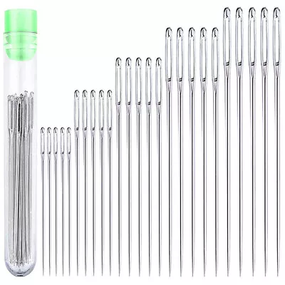 25 Pcs Large Eye Stitching Needles Sewing Handmade Leather Sewing Tool Set • $1.23