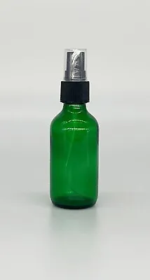 1 -(One) GREEN 2 Oz Boston GLASS ESSENTIAL OIL MIST With BLACK SPRAYER BOTTLES  • $4.99