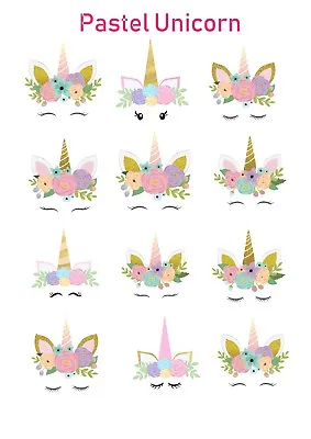$6.50 • Buy 1x Unicorn Pastel Temporary TATTOO Sheet. Lolly Loot Bag Party Supplies Cake
