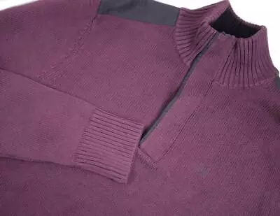Calvin Klein Mens M 1/4 Zip Pullover Sweater Long Sleeve Mock Neck Maroon $90 • $19.98