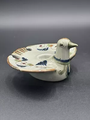 Ken Edwards Tonala Pottery Hand Painted Bird Candle Holder • $38