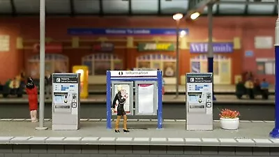 £5.99 • Buy Ticket Machines For Model Railway Station OO Gauge Scenery Suits Hornby 00 1:76
