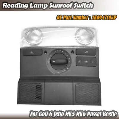 Car Reading Light Lamp Map Dome W/ Sunroof Switch Black For VW Jetta Golf Passat • $57