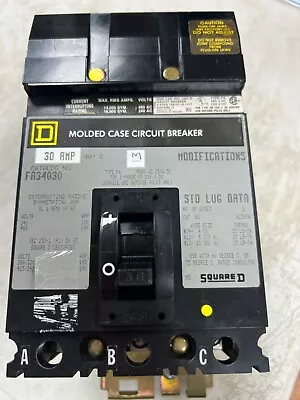 👀 Square D 30 Amp I-line Circuit Breaker 480 Vac 3 Pole Fa34030 • $80.99