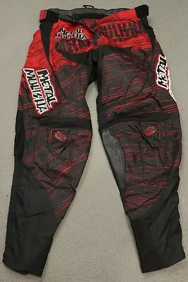 Metal Mulisha Racing Pants Men's Size 34 Dirt Bike Motocross Racing Black Red • $78.88