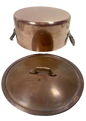 Vintage Aluminum Copper Foiled With Brass Handles Stock Pot  8” Made In France • $89.97