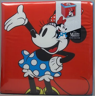 Disney Minnie Mouse Folding Ottoman 15  Collapsible Storage Cube NIP • $34.99