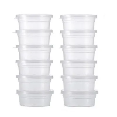 $14.38 • Buy 12X Clear Slime Storage Round Plastic Box Container Foam Ball Cups With Lids 