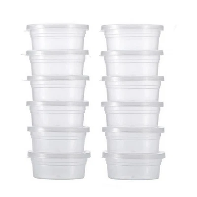 $14.38 • Buy 12X Clear Slime Storage Round Plastic Box Container Foam Ball Cups With Lids 