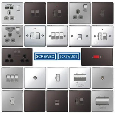 Newlec BG Switches & Sockets Full Range Screwed Or Screwless Flatplate • £6.13