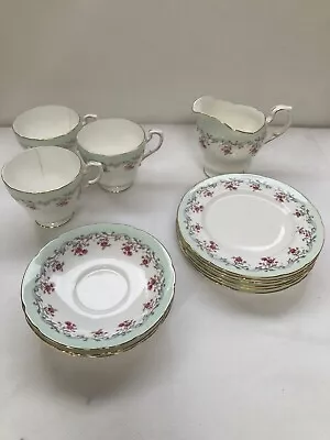 £25 • Buy Paragon Bordeaux Fine Bone China Tea Set Plates, Saucer, Cups, Milk Jug
