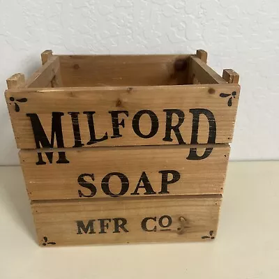 Vintage Milford Soap Mfr Co Wood Crate Box 8.5”x6.25”x8” • $50