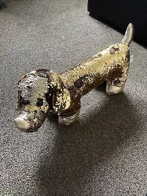 Dachshund Reversible Gold Sequin Toy • £5