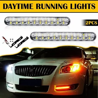 LED Daytime Running Light Sequential DRL Turn Signal Headlight Strip Lamp 6 /9  • $12.99