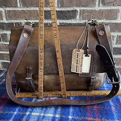 RARE VINTAGE 1940s SWISS SADDLE LEATHER MACBOOK MESSENGER BRIEFCASE BAG R$1799 • $987.25