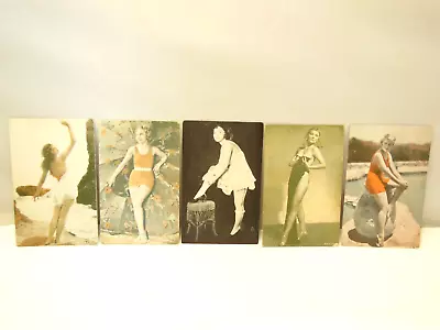 LOT Of 5 VINTAGE MUTOSCOPE ARCADE EXHIBIT CARDS RISQUE GIRLIE PIN-UP #13 • $15