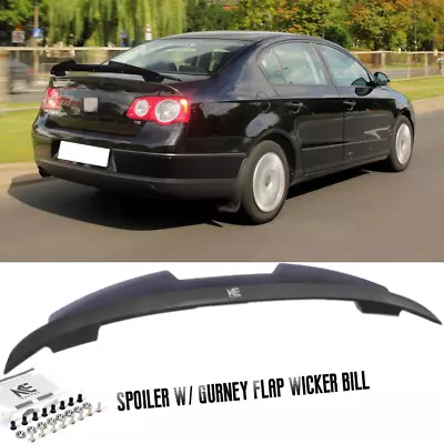 Fit For 2006-2010 VW Passat B6 Rear Spoiler W/ Acrylic Gurney WickerBill Flap • $88.82