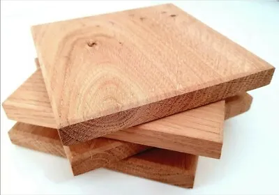 Solid Oak Coasters Untreated 95x95x10mm • £12