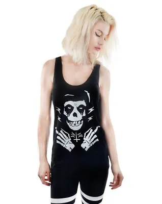 Too Fast Punk Rock Metal Goth Crimson Ghost Black Racerback Tank Top • $26.95