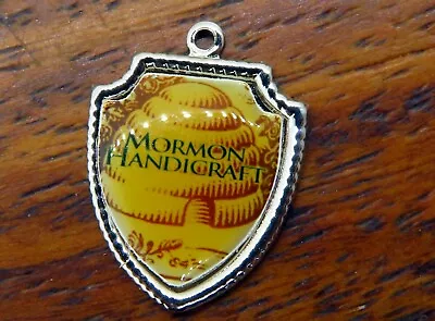 Vintage Silver MORMON HANDICRAFT SHOP UTAH STATE TRAVEL SHIELD Charm #E23 • $16.95