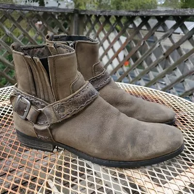 Bed Stu Ashe Biker Boots Distressed Leather Mens 12 Genuine Leather • $39.95