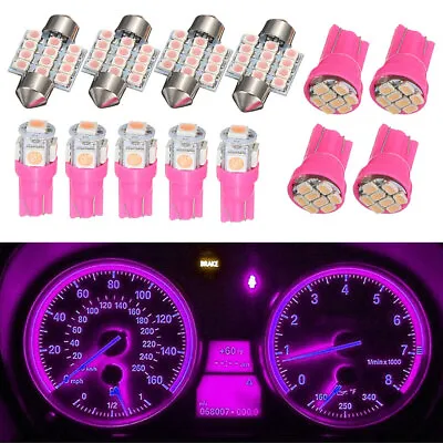 $8.89 • Buy 13x LED Lights Interior Package Kit Car Dome License Plate Lamp Bulb Pink Purple