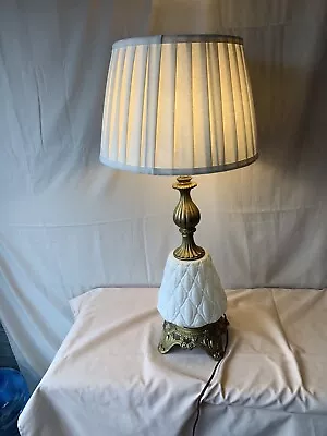 EF And EF Industries Electric Vintage Hollywood Regency White Table Lamp #338 • $71.99