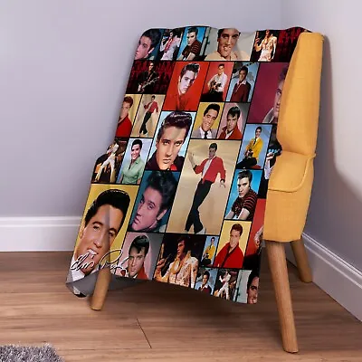 Elvis Presley Colour Montage Soft Fleece Throw Blanket • $77.04