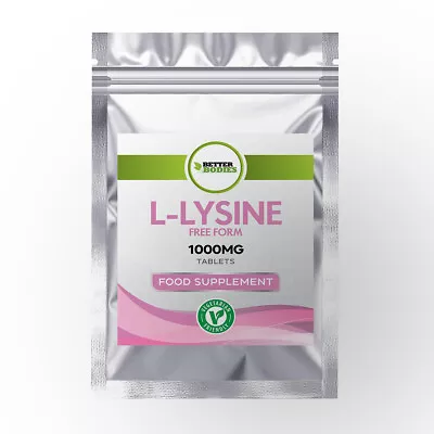 L-Lysine Tablets 1000mg Free Form Cold Sores Amino Acid Better Bodies 30-180 • $13.38