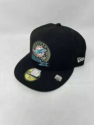 New Era Miami Dolphins Salute To Service 59FIFTY Fitted Hat 7-3/4 Free Ship! • $24.99