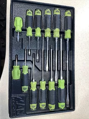 Used Mac Tools    12 Pc.    Green Handle Screwdriver Set In Tray • $190