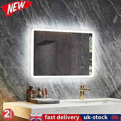 Illuminated Bathroom Mirror With LED Lights Wall Mounted Demister Touch Sensor • £79.49