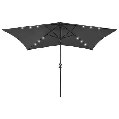 Garden Umbrella With LED Lights Outdoor Patio Pool Cantilever Parasol Steel Pole • $96.57