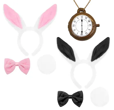 White Rabbit Fancy Dress Set & Jumbo Inflatable Clock Necklace Book Week Costume • £10.99