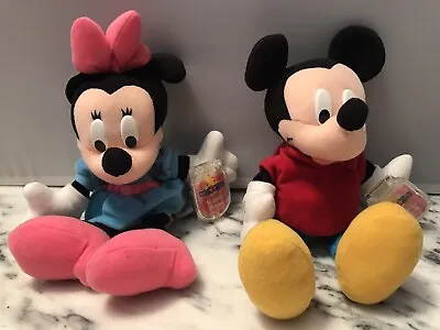 Disney Minnie Mickey Mouse Mattel Star Bean Bag Arcotoys Mini Plush Dolls • $22.99