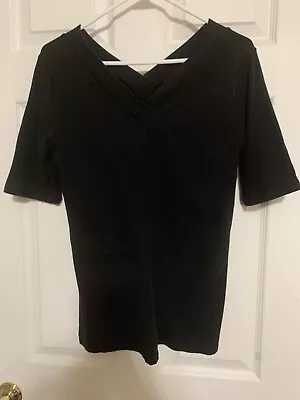 Women’s MODBOD Black V-Neck Tee With 10” Sleeves  • $15