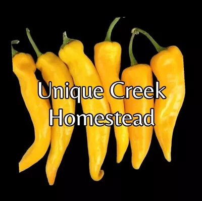 Golden Marconi Rosso Italian Sweet Pepper Seeds Unique Creek Homestead Certified • $3.95