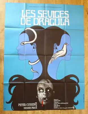 TWINS OF EVIL Horror Hammer Peter Cushing Original LARGE French Movie Poster '71 • £67.15