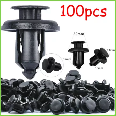 100 Pcs 10mm Hole BUMPER Clips Car RETAINER Fender Fastener Rivet Push Type BODY • $8.29