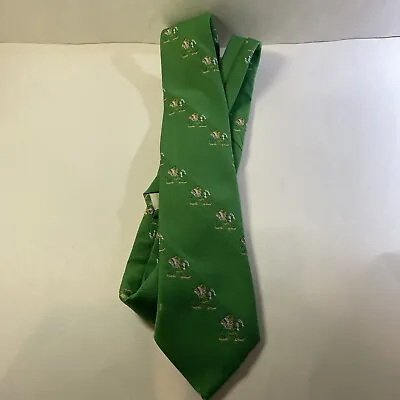 $42 • Buy Vintage Notre Dame Tie By Prince Consort Golden Clasp Bookstore Exclusive Green